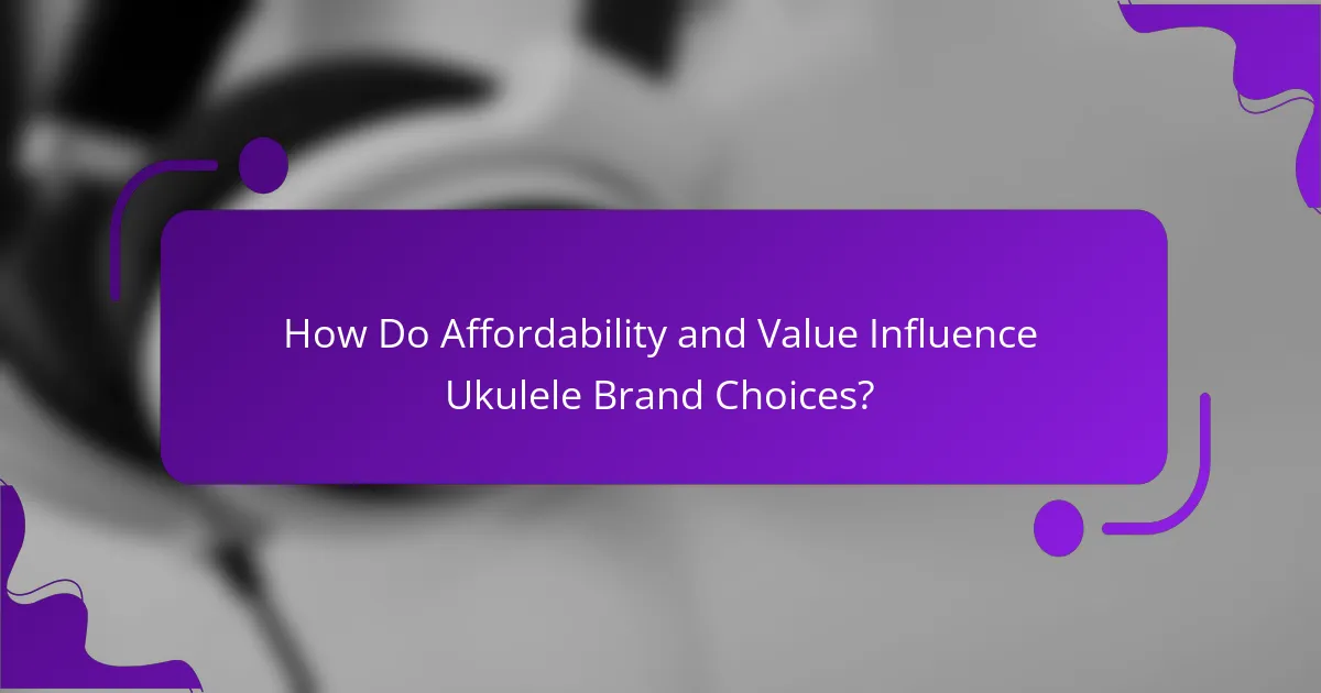 How Do Affordability and Value Influence Ukulele Brand Choices?