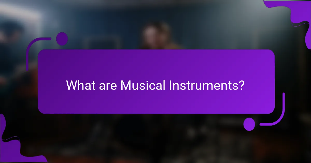 What are Musical Instruments?