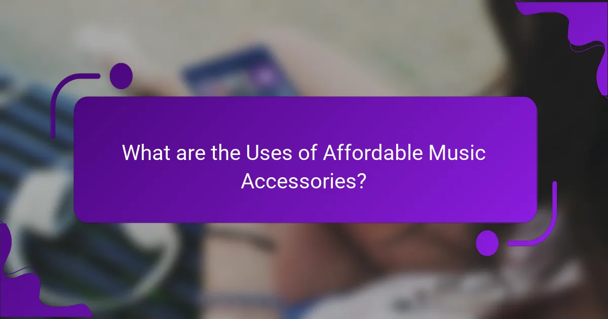 What are the Uses of Affordable Music Accessories?