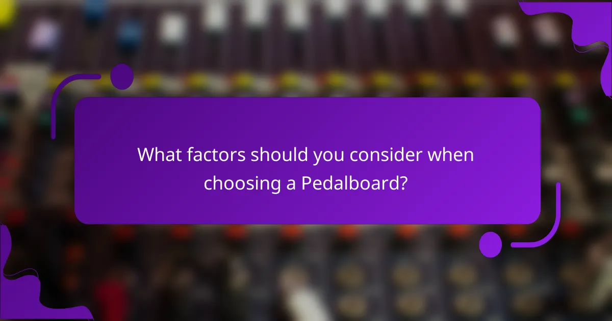 What factors should you consider when choosing a Pedalboard?