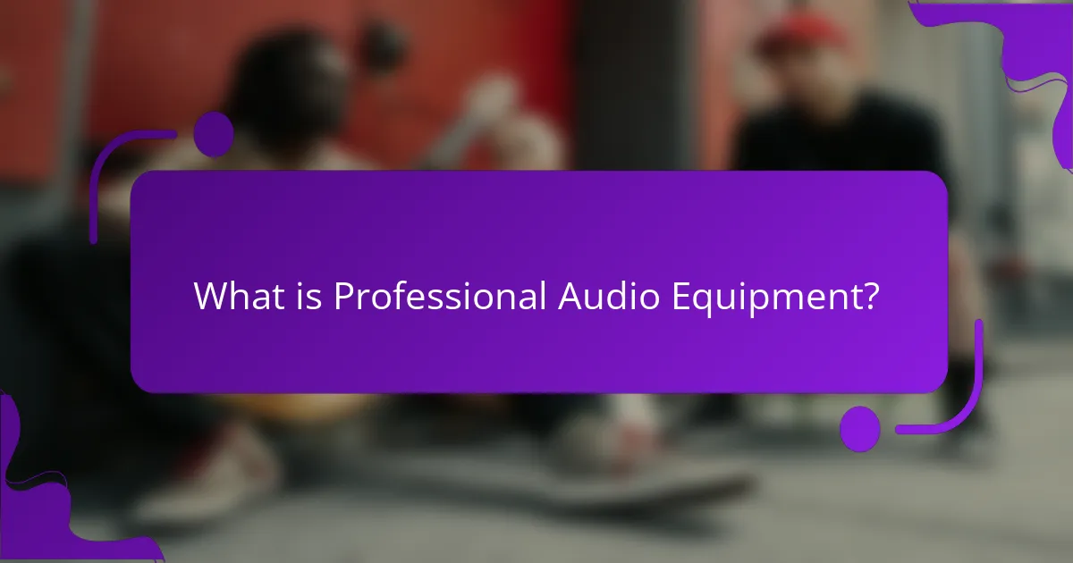 What is Professional Audio Equipment?