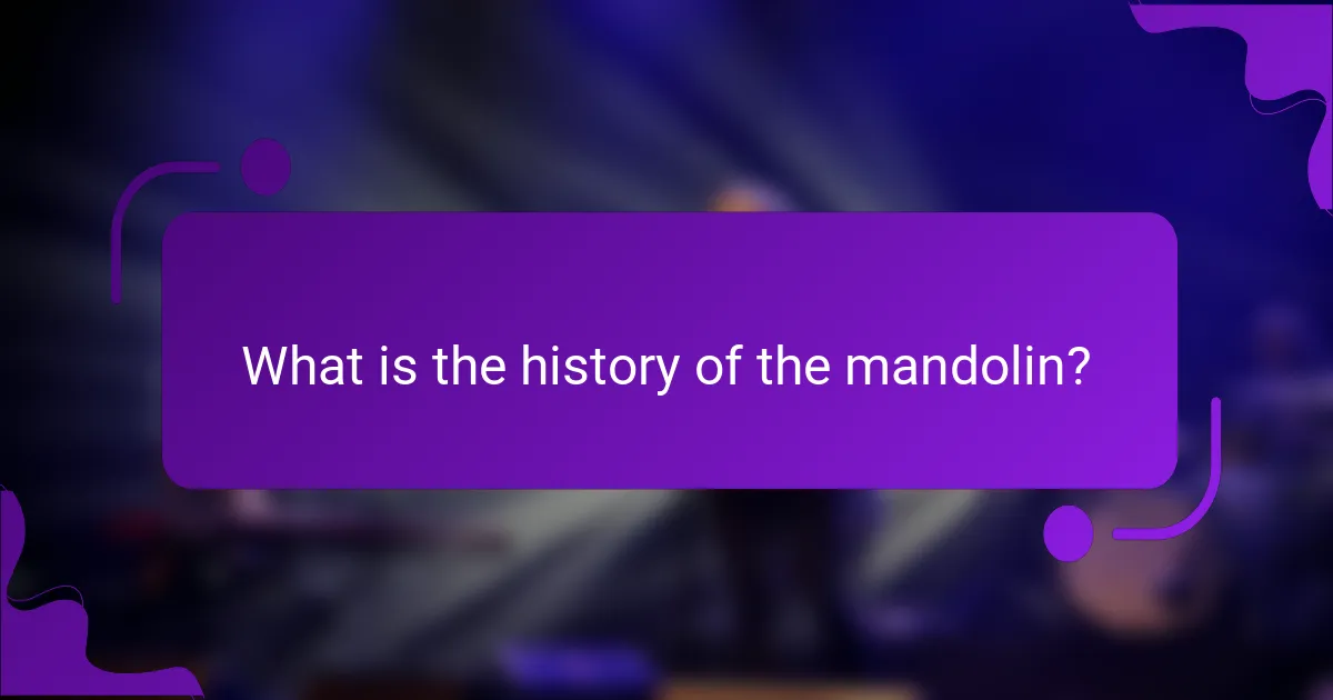 What is the history of the mandolin?