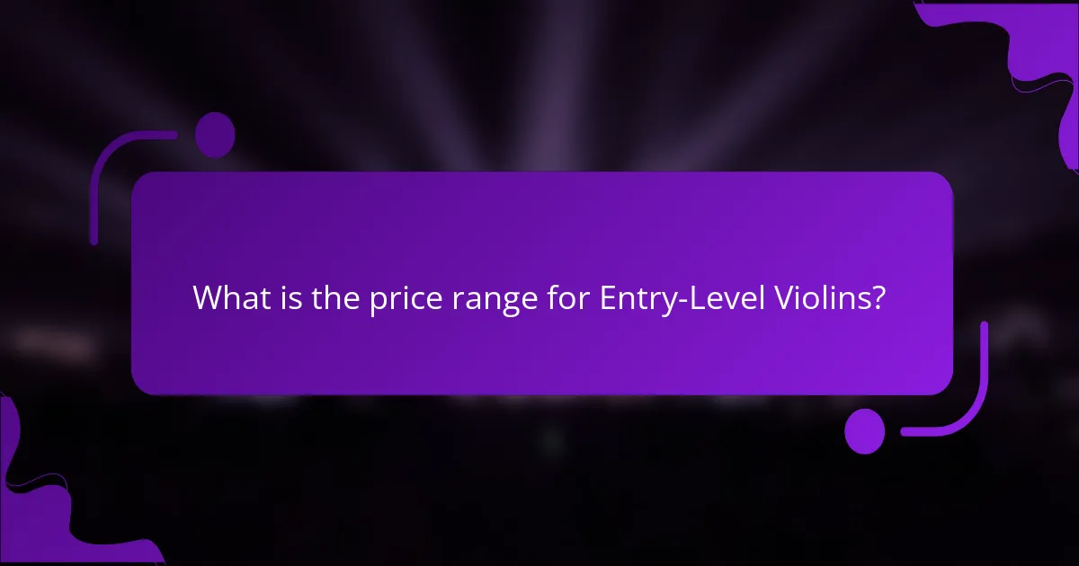 What is the price range for Entry-Level Violins?