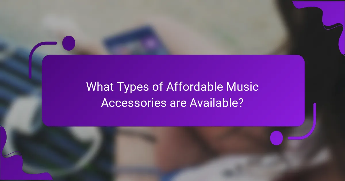 What Types of Affordable Music Accessories are Available?