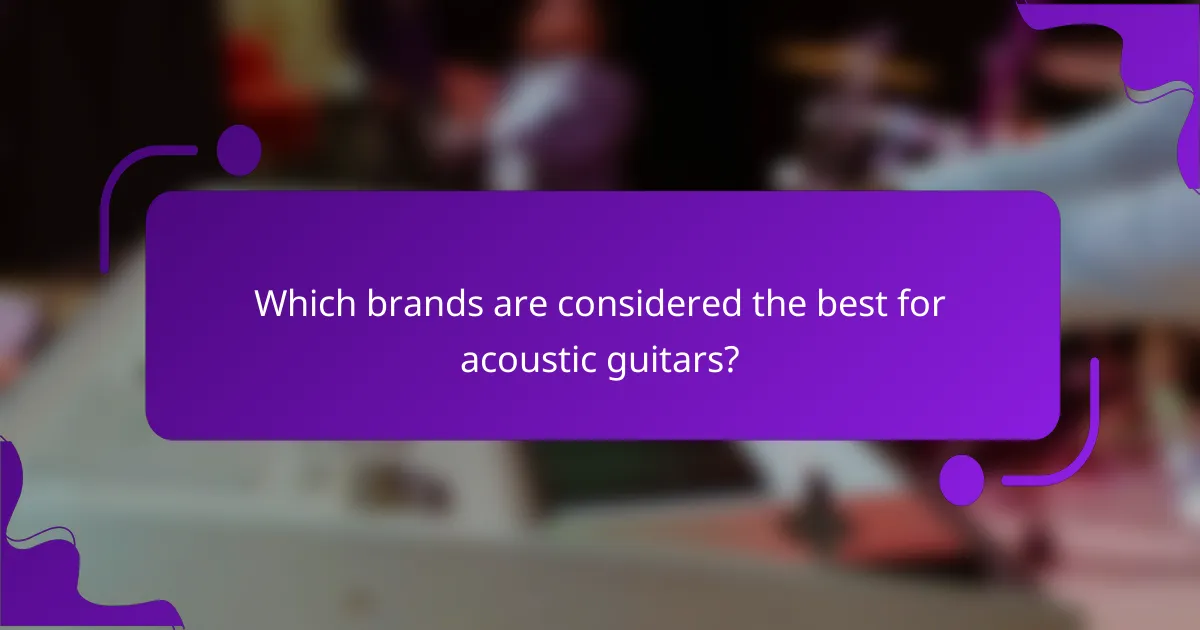 Which brands are considered the best for acoustic guitars?